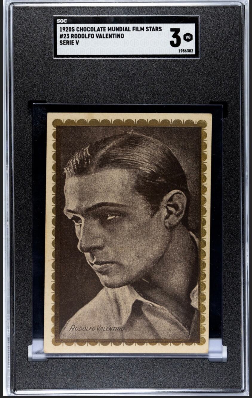 RARE Spanish Chocolate Mundial 1920s Rudolph Valentino Card SGC 3 Blood and Sand